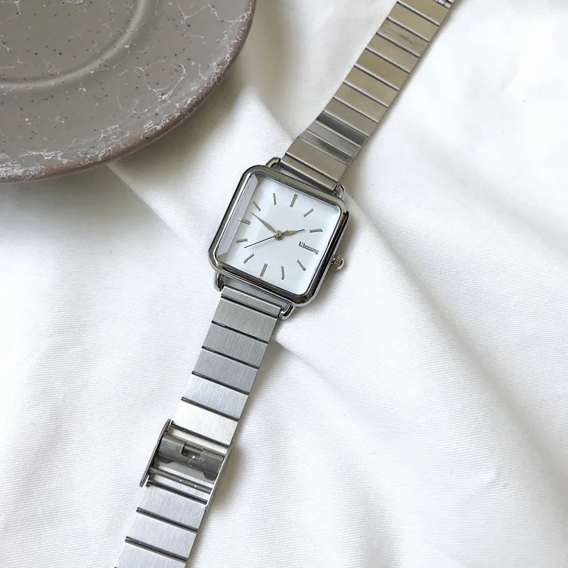 Simple Silver Women Watches Ulzzang Brand Exquisite Stainless Steel Ladies Wristwatches Fashion Minimalist Female Quartz Clock