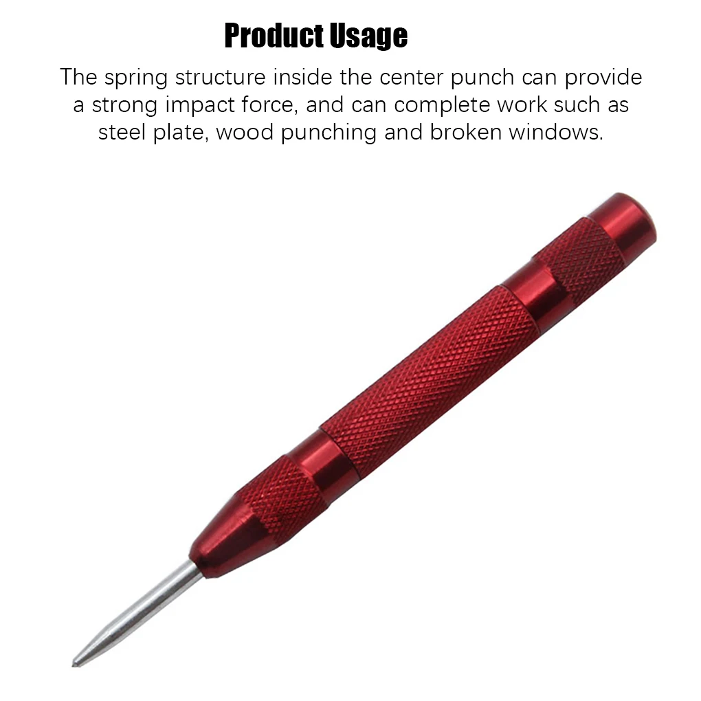 5 Inch Automatic Center Pin Punch Spring Loaded Marking Starting Holes Tool Wood Press Dent Woodwork Tool Drill Bit