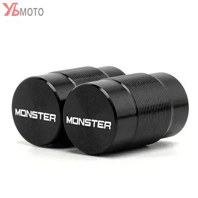 Вентиль шины колеса колпачки для поездок на мотоцикле DUCATI MONSTER 600 620 848 696 796 1200 1100 скремблер 400 800 Panigale V4 V4S V4R 1199 959 899 1299 - Цвет: MONSTER-Black