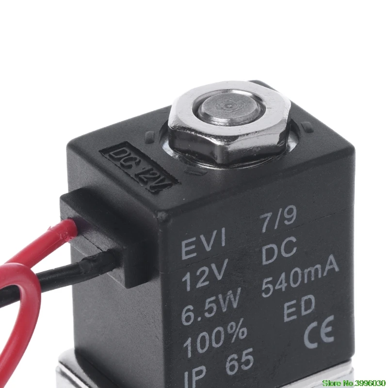 Normally Closed Solenoid Valve 12V DC 1/8" w/Wire For Water Air Gas