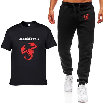 

Fashion Summer Men T Shirts ABARTH Car Logo Print HipHop Casual Cotton Short Sleeve high quality T-shirt pants suit Men Clothing