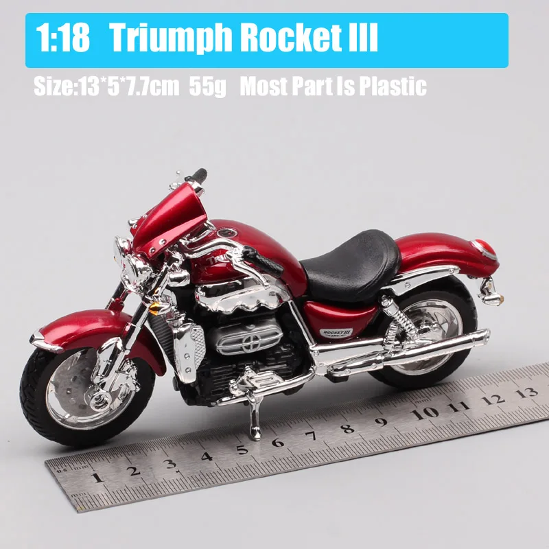 1/18 масштаб bburago Triumph Rocket 3 Trident cruiser moto rcycle Diecasts& Toy Vehicles toy tour bike Roadster moto bike kids boy - Цвет: Triumph Rocket III