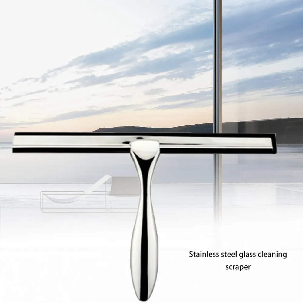Stainless Steel Glass Cleaning Scraper Cleaning Wiper Wiper for Window Cleaner Wiper for Home Hotel Glass Washing