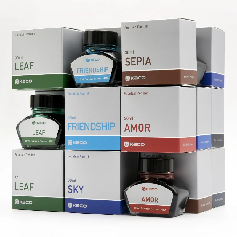KACO Pure 30ml Fountain Pen Ink Refilling Inks Stationery Drawing School Cartridge Converter Office Writing Supplies