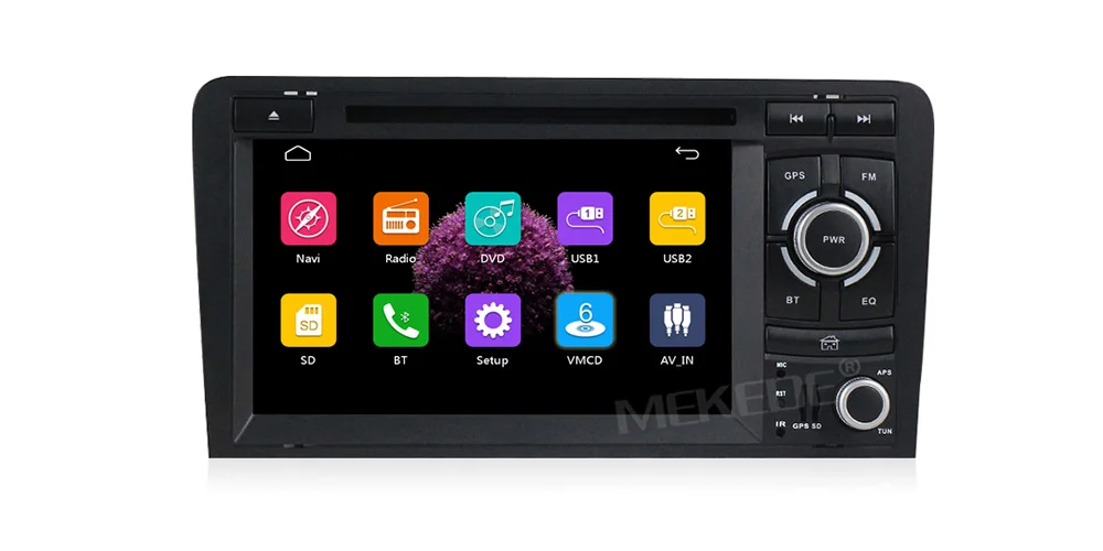 Best MEKEDE HD Capacitive screen Two Din 7 Inch Car DVD Player For Audi/A3/S3 2002-2011 Canbus Radio GPS Bluetooth 1080P Navigation 17
