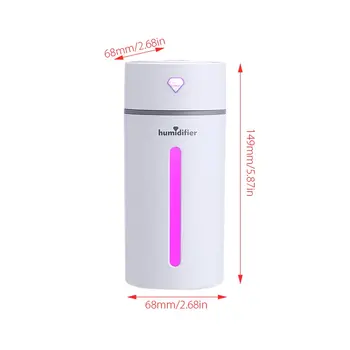 

Ultrasonic Air Humidifier Cup Aroma Diffuser Air Purifier Mist Maker USB With LED Lights For Home Car Office