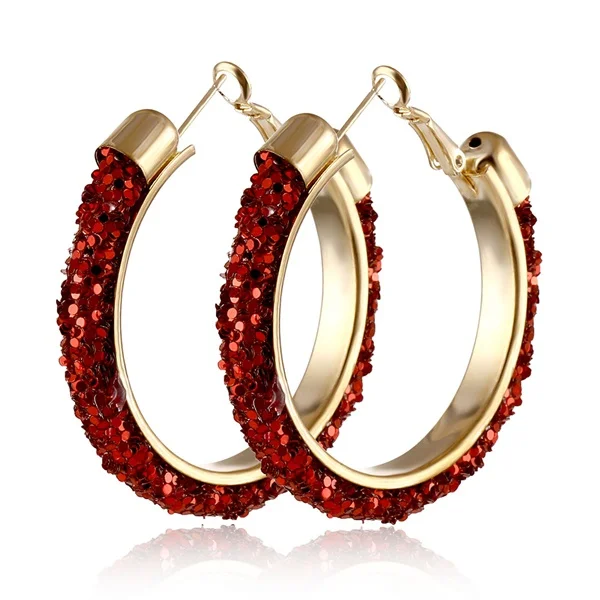 Vienkim дизайн модные очаровательные геометрические круглые блестящие серьги-кольца с блестками для женщин трендовые большие ювелирные серьги оптом - Окраска металла: VI03000397-1