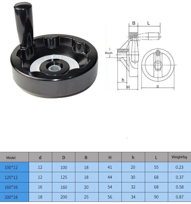 Volantino Industriale A 3 Razze In Bachelite - 12x100mm Per Fresatrici E Torni - Foto 11
