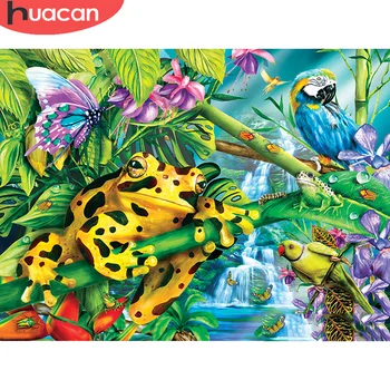 

HUACAN 5D DIY Diamond Painting Cross Stitch Frog Full Round/square Embroidery Rainforest Friends Home Decor Diamond Art
