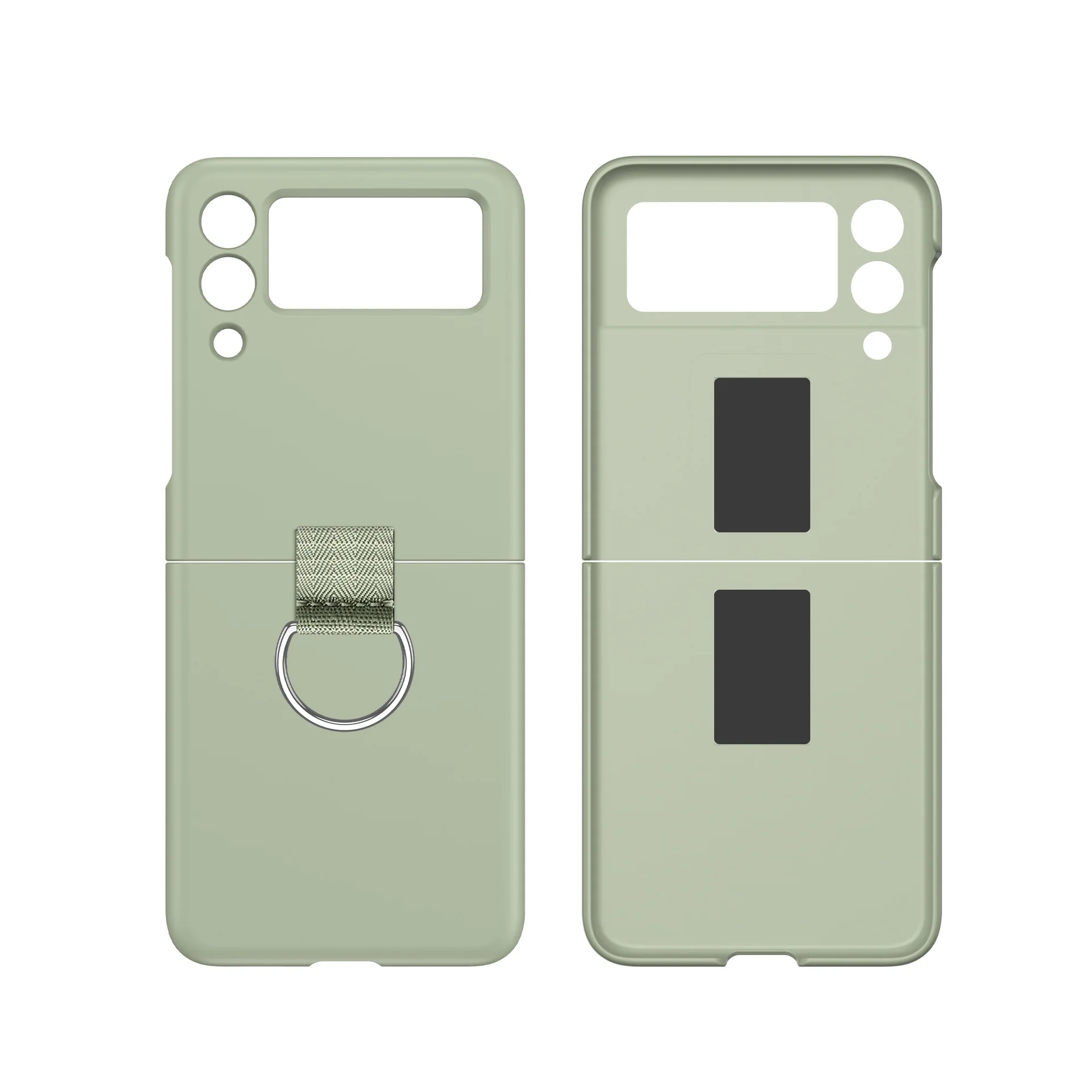 Anti-Fingerprint Ring Holder Case for Samsung Galaxy Z Flip 3 5G Flip3 Shockproof Protective Cover Coque samsung silicone case Cases For Samsung