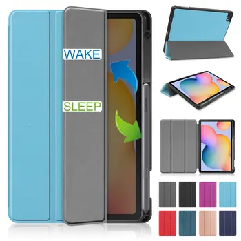 

For Samsung Galaxy Tab S6 Lite 10.4" P610 M-P615 2020 Smart PU Leather Smart Flip Stand Tablet Case Cover Pencil Holder