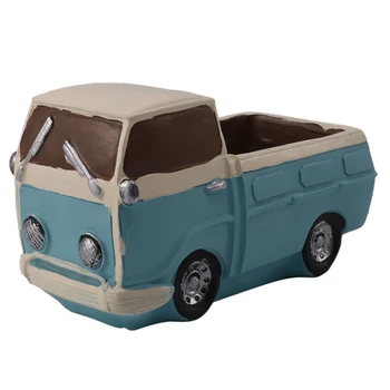 

Retro Truck Cars Small Potted Plant Desktop Truck Cars Ceramics Flower Pots Home Garden Decoration Blue