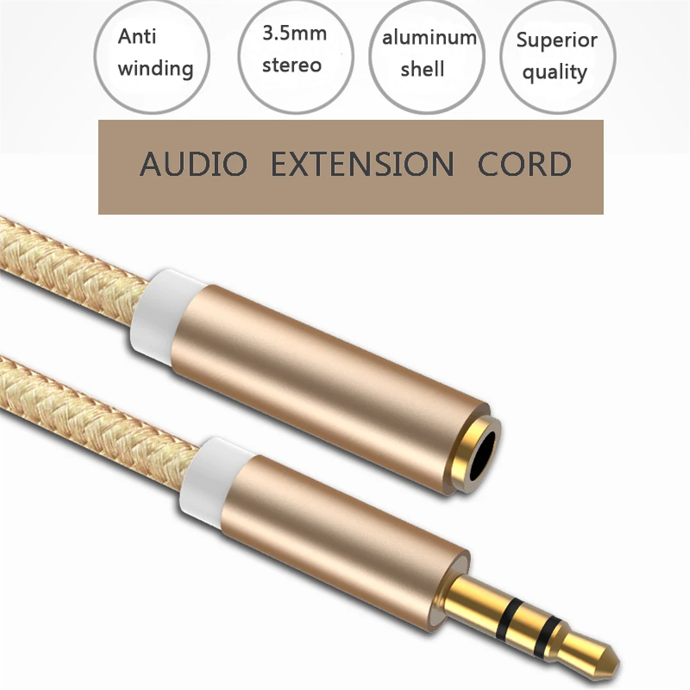 Аудио кабель удлинитель стерео 3 5 мм разъем нейлоновая оплетка мужчин и женщин