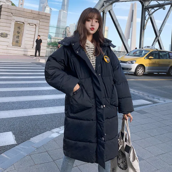 

2019 Winter New Style Thick Warm down Jacket Cotton-padded Clothes Women's Little Monster Detachable Cap Couples Cotton Overcoat