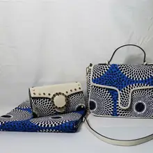 Последние хорошее качество Африканский Воск сумки набор с 6 ярдов Анкара восковая печать ткань из Анкары и Нигерии хлопок ткань для платья