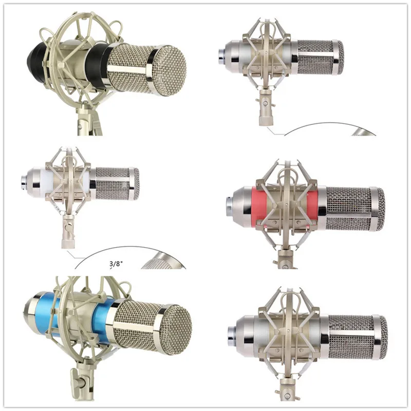 PYMH Новый профессиональный ПК конденсаторный Студийный микрофон звукозаписывающее устройство анти-шок крепление домашний микрофон 3,5 мм
