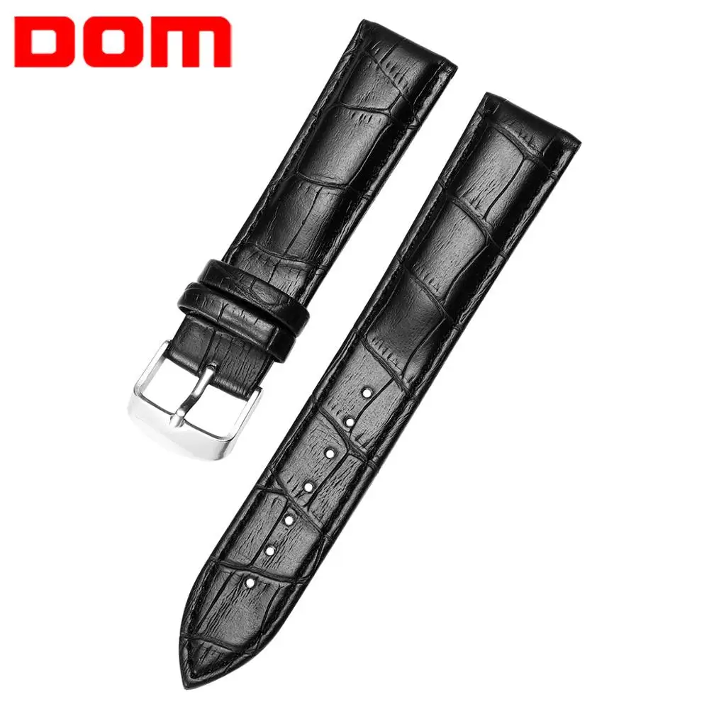 

DOM Watchbands Genuine Leather Watch Band Stainless Steel Buckle Clasp Watch Strap Leather Belt 18mm,20mm,22mm