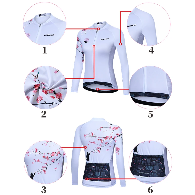 Cycling Jersey MTB Jersey Bicycle Team Cycling Shirt Women Long Sleeve Bike Wear Summer Mieyco