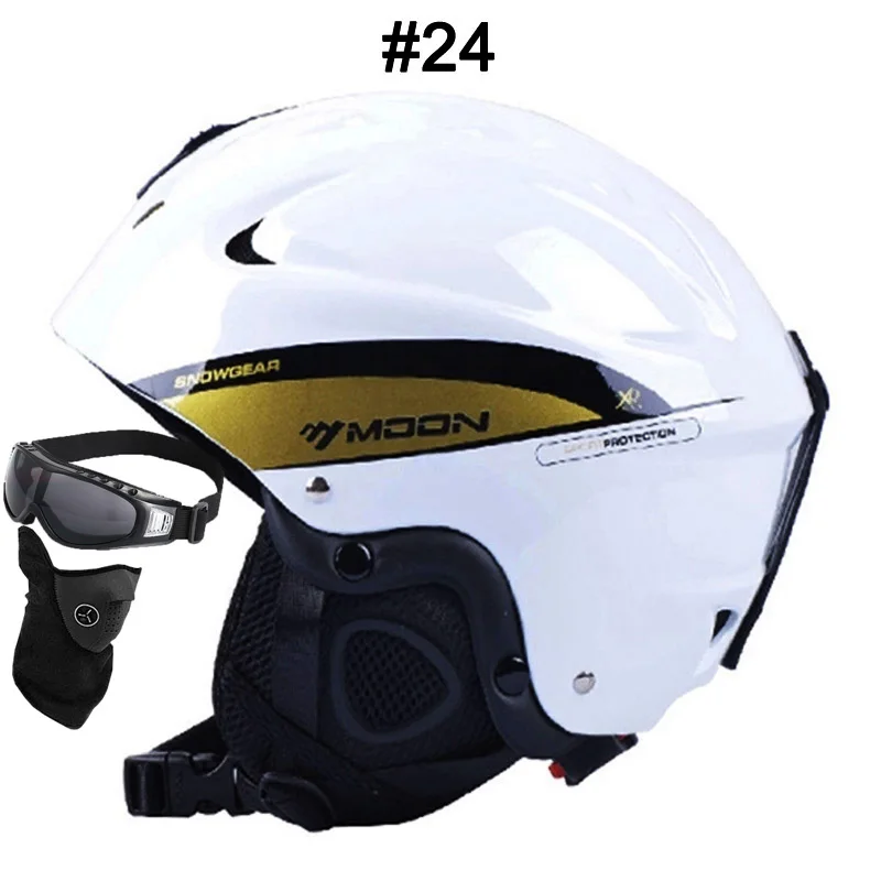 MOON лыжный шлем сверхлегкий CE сертификация цельно-Формованный дышащий скейтборд лыжный сноуборд шлем Размер s/m/L/XL - Цвет: 24 Glossy WhiteBoard