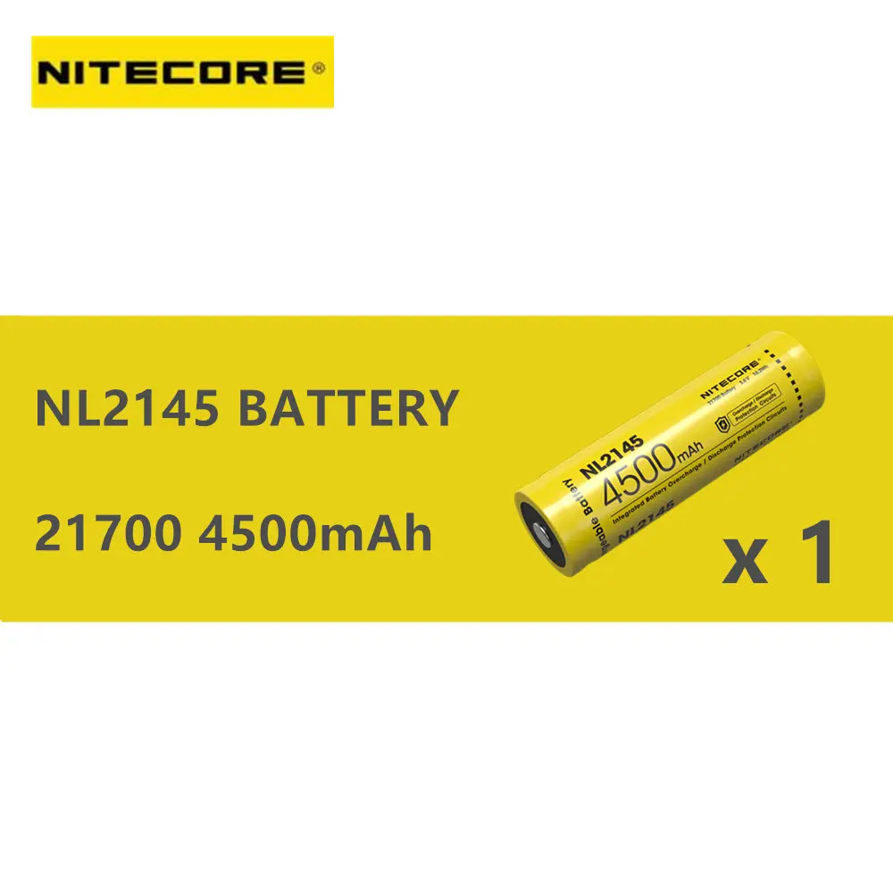 1 шт. NITECORE 21700 аккумуляторная батарея NL2140/NL2145/NL2150 - Цвет: 1 pcs NL2145