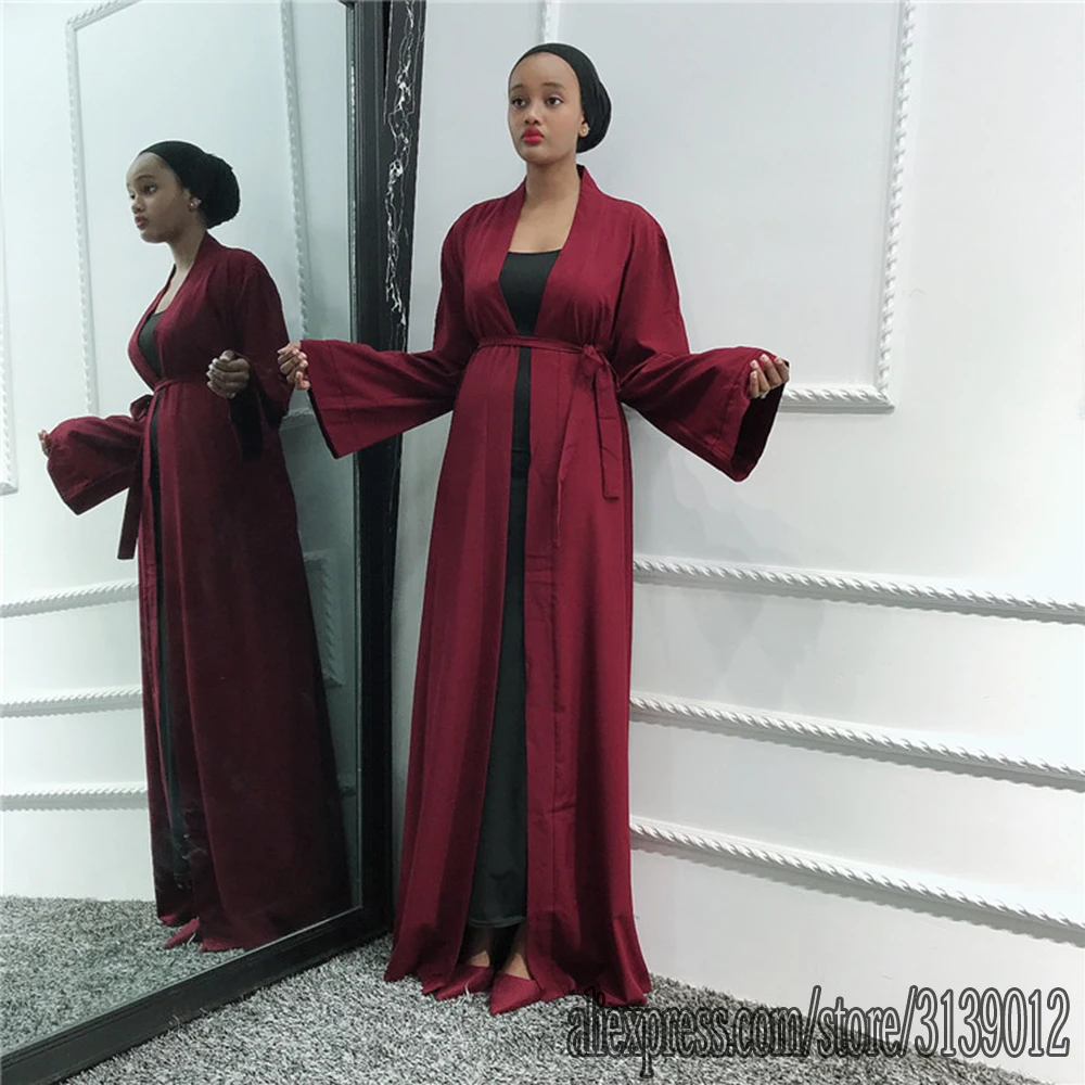 Plain Abaya Dubai Kimono Cardigan Turkey Hijab Muslim Dress African Dresses