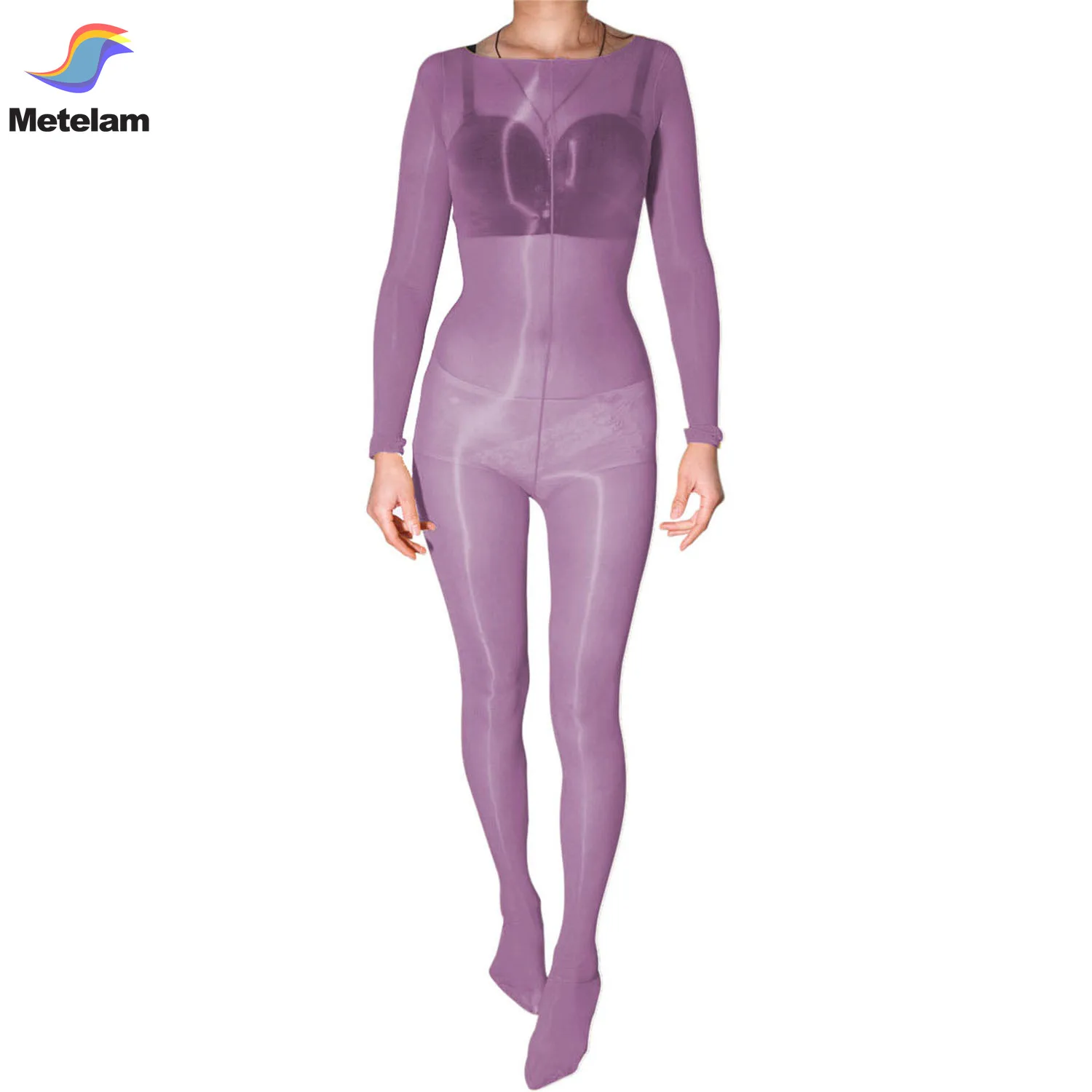 

Metelam High Glossy Oil Shiny Full Bodystocking Nylon Bodysuit Tights Bodyhose Women Men Sexy Lingerie