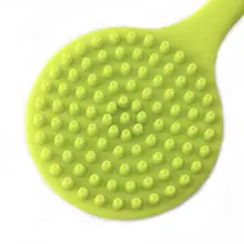 Ложки с длинной ручкой, силиконовые Ванная комната малыша от шампуня во время щетка для спины Двусторонняя массажный, отшелушивающий тела очищающее средство для 831E