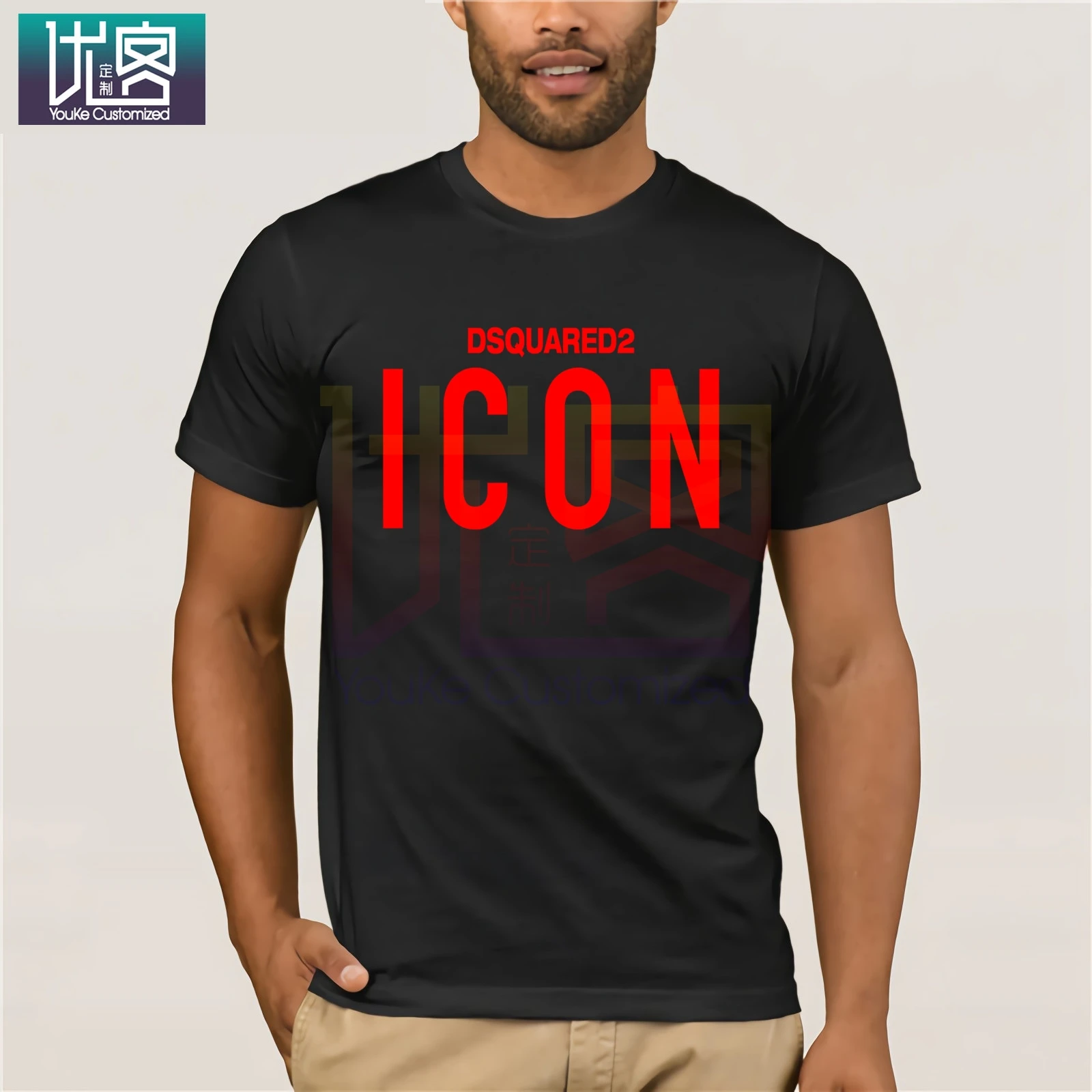 

New Dsq2 Icon T-Shirt Short Sleeve Slim Fit Printed Icon Logo Printed Tee Unisex Size S-3X for Men Tops O Neck Cotton Tees Tops