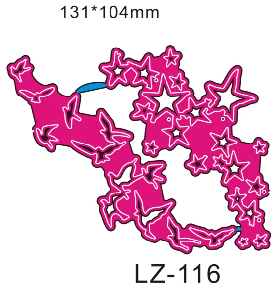 Новые металлические Вырубные штампы и Скрапбукинг для изготовления бумаги Животные кружева звезда тиснение рамка карты Ремесло Набор - Цвет: lz-116
