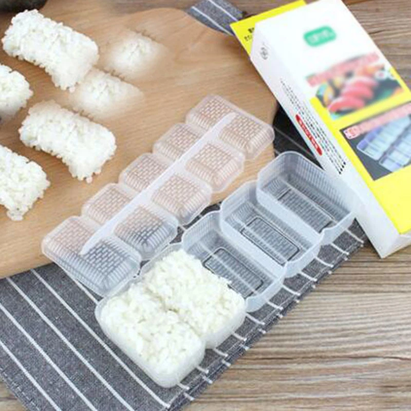 Japan Nigiri Sushi Mold Rice Ball 5 Rolls Maker Non Stick Press Bento Tool