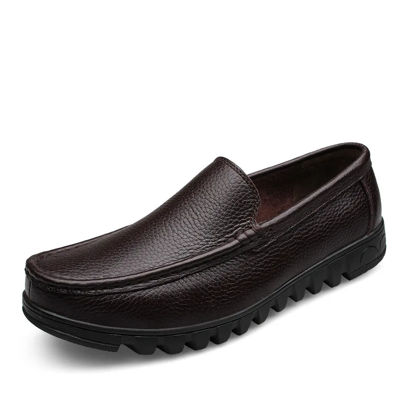

Plus Velvet Middle-aged Dad Business Casual Shoes plus Velvet Warm Genuine Leather Foot Covering Leather Shoes