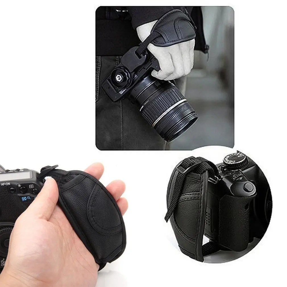 Черный ремешок для камеры PU кожаный ремешок на руку для Dslr камеры для sony Olympus Nikon Canon EOS D800 D7000 D5100 D3200