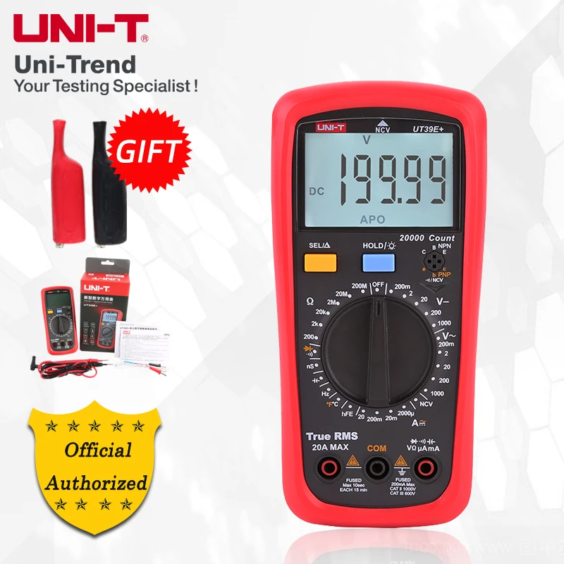 UNI-T UT39E + Высокоточный мультиметр True RMS с ручным диапазоном Цифровой электрика