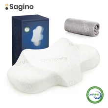 Подушка для сна Sagino из пены с эффектом памяти, ортопедическая, для расслабления шейного отдела позвоночника, для защиты здоровья шеи, с медленным восстановлением формы, эргономичная Подушка для сна Sagino из пены с эффектом памяти, ортопедическая, для расслабления шейного отдела позвоночника, для защиты здоровья шеи, с медленным восстановлением формы, эргономичная