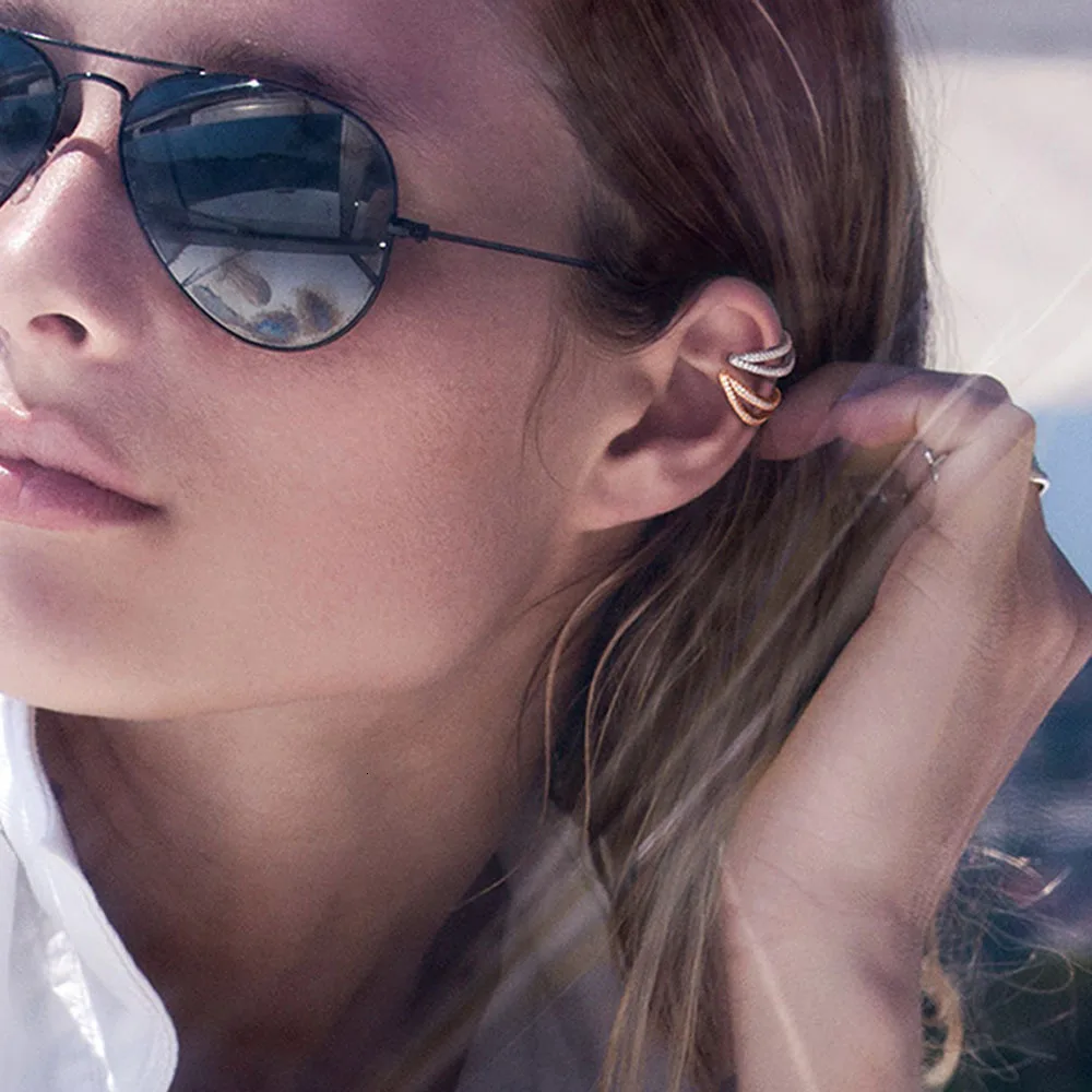 Jouval, панк, золотые, хрустальные, серьги для ушей, модные, круглые, не прокалываются, клипсы для женщин, Boho Brincos, обруч, серьги-манжеты, Женские Ювелирные изделия