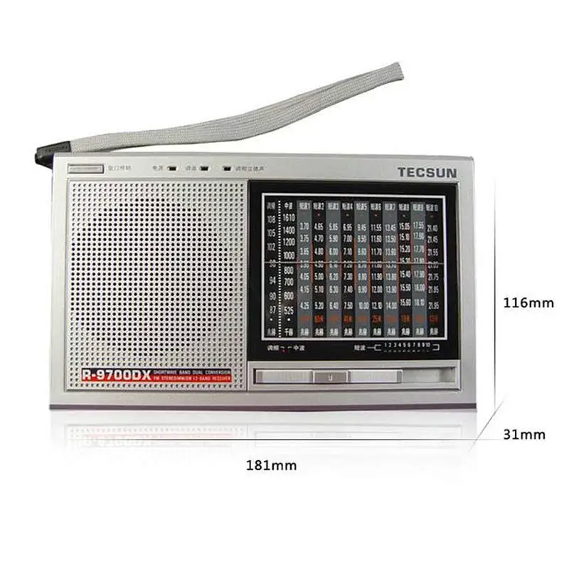 TECSUN R-9700DX Fm Radio Original Guarantee SW/MW