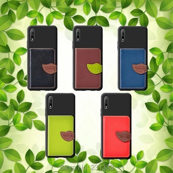 

C-ku Leaf Soft TPU Leather Case For Huawei Honor 9X 20 PRO For One Plus 7 PRO ID Card Photo Frame Stand Cover Skin Luxury 100pcs