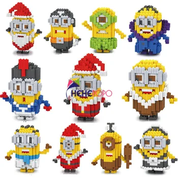 

300pcs+ Building Blocks Cartoon Minion Family Bob Kevin Model Connection Mini Brick Figures Toys for Christmas