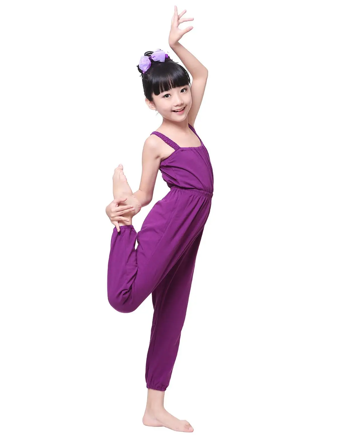 Girls Dance Costumes Ballet Pants Kids Sports Shorts Children Dance Overalls Kids Black Purple Gymnastics Cotton Sport Pants for Girls