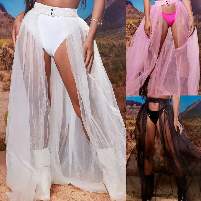 2020 сетчатая накидка для женщин купальник прозрачная пляжная юбка с запахом