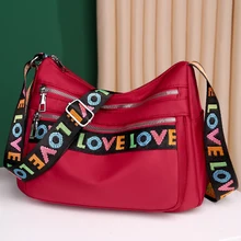 

Simple Oxford Cloth Women's Shoulder Messenger Bags 2022 Fashion Letter Shopper Crossbody Bag Large Capacity Handbag For Woman