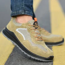 Горячая Распродажа, унисекс, мягкие Нескользящие дышащие Утепленные ботинки со стальным носком, рабочие безопасные промышленные ботинки, уличные спортивные кроссовки