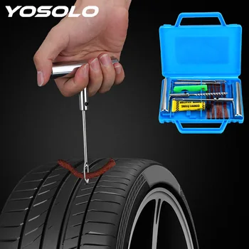 

YOSOLO 12Pcs/Set Patch Fix Tools Vacuum Tyre Puncture Repair Tool Car Tire Repair Tools Tire Rubber Strip Tire Repair Kit