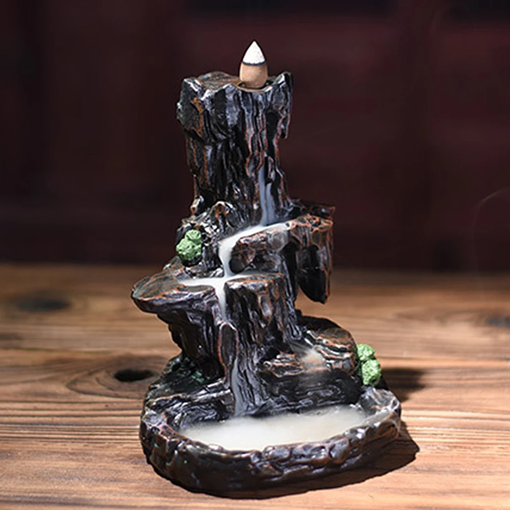 Backflow Censer Mountain Waterfall Backflow Incense Burners Holder Zen Medication Chinese Style Incense Burners Home Decoration