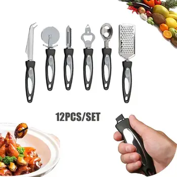 

12 Piece Cooking Utensil Set Stainless Steel Kitchen Gadget Tool Nylon Handles