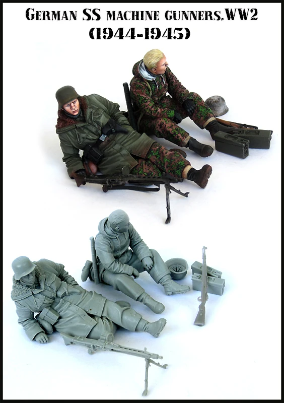 

1/35 Resin Figure Model Kit WWII GERMAN SS MACHINE GUNNERS Unassambled Unpainted