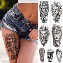 Waterproof Temporary Tattoo Sticker Lion Child Kid Tatto Wolf Prayer Cross Wild Animals Body Art Arm Fake Sleeve Tatoo Women Men