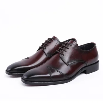 

Men Shoes Business Formal Wear Leather Shoes Men's Full-grain Leather Shoes Wedding Shoes Zapatos De Hombre Genuine Leather