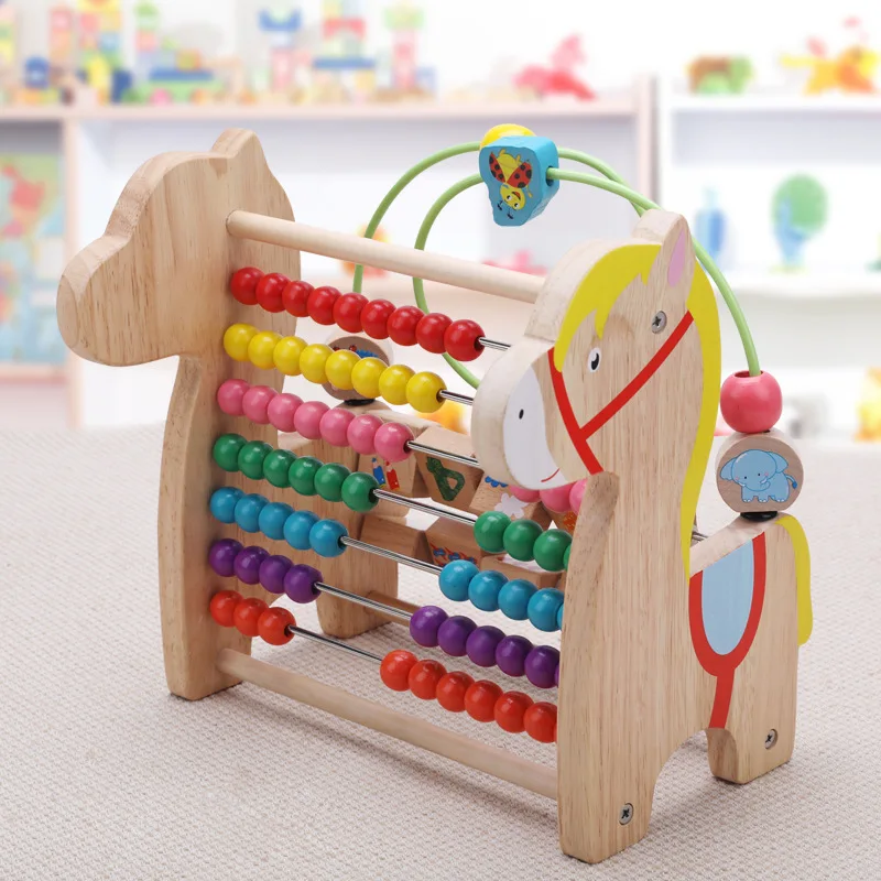 

Wooden Multi-functional Flipping My Little Color Beads Calculation Frame Toy