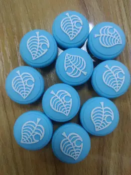 

100pcs/lot NS switch NS lite game joy-con conotroller 3D analog joystick button silicon rubber cap blue white leaves